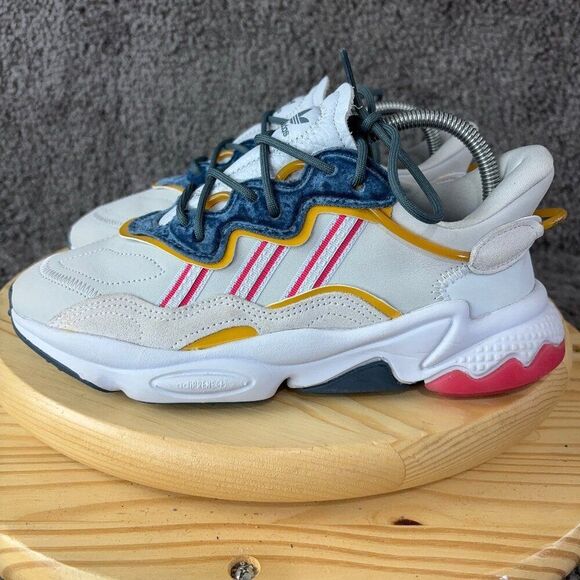 Adidas Azweego Aeroblue Power Pink Sneaker Womens 8 Nubuck Leather Shoes - Picture 1 of 9